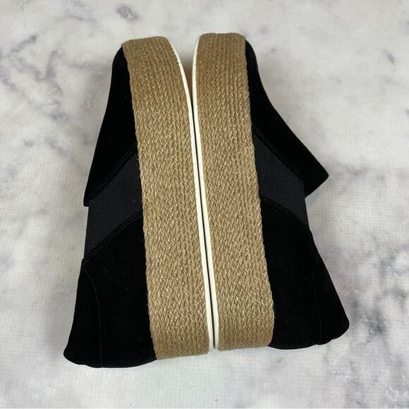 Vince Wilden Black Suede Flatform Espadrilles Slip-On Flats Sz 37 - Picture 8 of 9